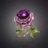 Crystal double color rose with crystal - broochBrooches