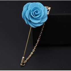 Fashionable brooch with rose / chain - long needle - unisexBrooches