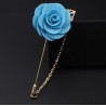 Fashionable brooch with rose / chain - long needle - unisexBrooches