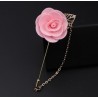 Fashionable brooch with rose / chain - long needle - unisexBrooches