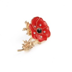 Small enamel flower with crystals - vintage broochBrooches