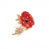 Small enamel flower with crystals - vintage broochBrooches