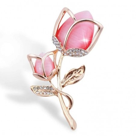 Luxurious brooch with crystal rose flowerBrooches