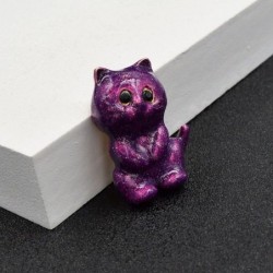 Enamel purple cat - broochBrooches