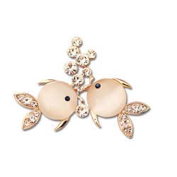 Two fishes with crystals - broochBrooches