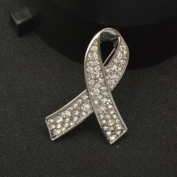 Breast cancer support - crystal broochBrooches