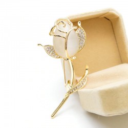 Elegant brooch with opal / crystal tulipBrooches