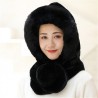Fur winter hat with scarf - balaclava with pom pomScarves