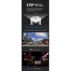 SAMEUO U700 - dash cam - front / rear camera - video recorder - QHD 1944P - DVR - WiFiDash cams
