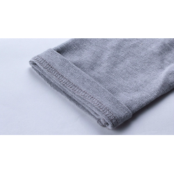 Classic elegant t-shirt - with mandarin collar - long sleeve - slim fit - cottonT-shirts