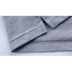 Classic elegant t-shirt - with mandarin collar - long sleeve - slim fit - cottonT-shirts