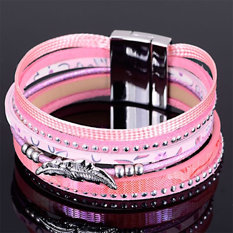 Multilayer bracelet - with crystals / magnetic buckleBracelets