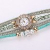 Multilayer bracelet with a round watch - crystals / beadsBracelets