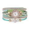 Multilayer bracelet with a round watch - crystals / beadsBracelets