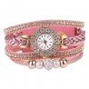 Multilayer bracelet with a round watch - crystals / beadsBracelets