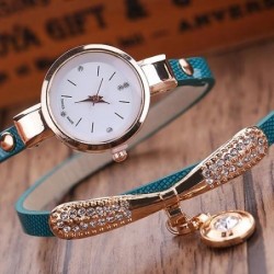 Fashionable multi-layer bracelet with a watch / crystalsBracelets