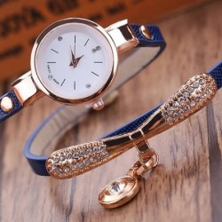 Fashionable multi-layer bracelet with a watch / crystalsBracelets