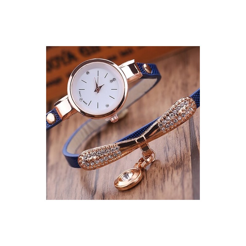 Fashionable multi-layer bracelet with a watch / crystalsBracelets
