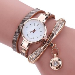 Fashionable multi-layer bracelet with a watch / crystalsBracelets