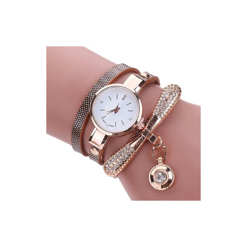 Fashionable multi-layer bracelet with a watch / crystalsBracelets