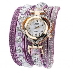 Luxurious multilayer crystal bracelet - with a watchBracelets