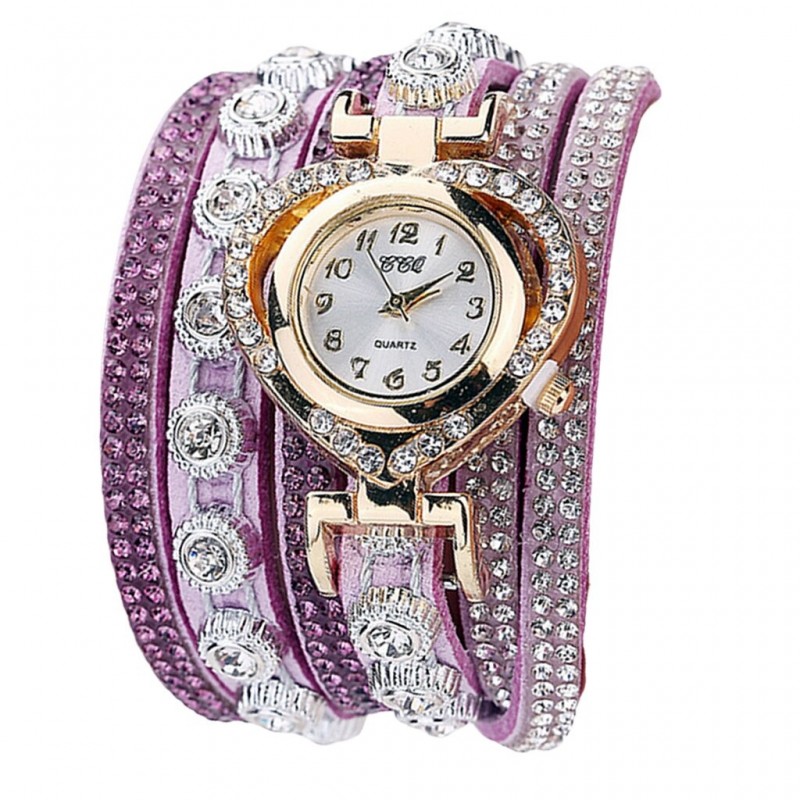 Luxurious multilayer crystal bracelet - with a watchBracelets