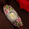 Elegant crystal bracelet - with a watch - colorful flowers - hollow out designBracelets