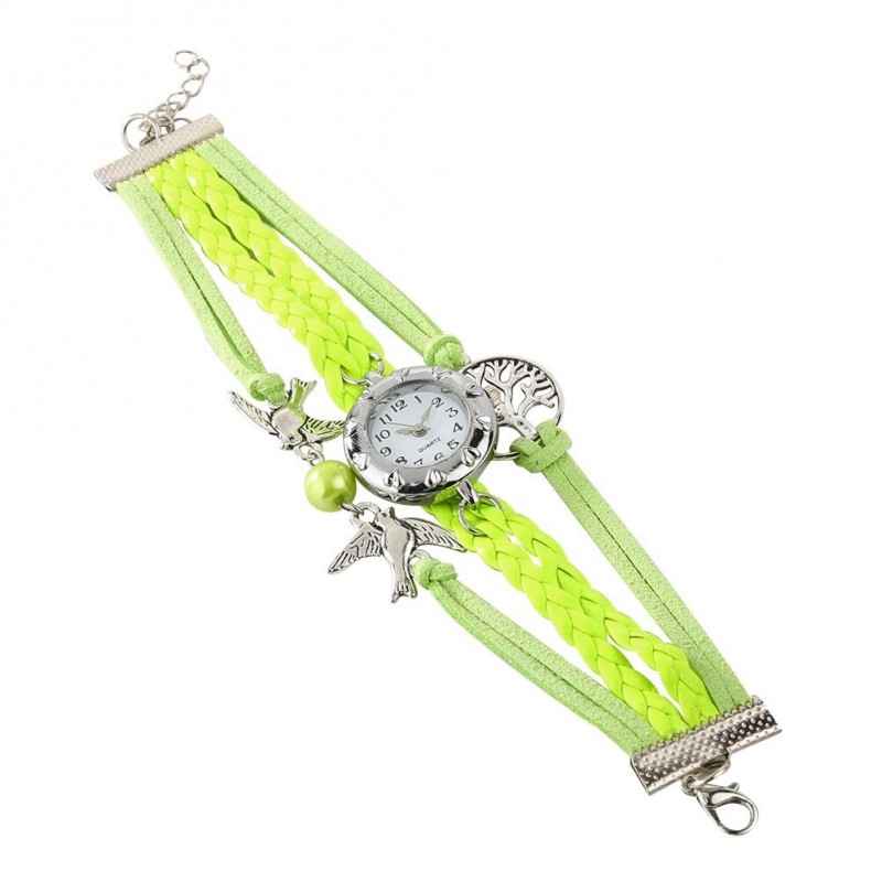 Retro multilayer bracelet with a watch - birds / tree of lifeBracelets