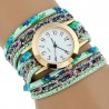 Multilayer floral bracelet - with a round quartz watchBracelets