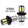 Motorcycle headlight LED bulb - 6000K white - BA20D / H4 - Hi Lo beam - 12V - 1200LMH4