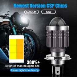 Motorcycle light bulb - H4 / BA20D / P15D - 12V - LED High / Low Beam - 1200LMLights
