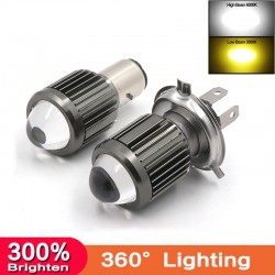 Motorcycle light bulb - H4 / BA20D / P15D - 12V - LED High / Low Beam - 1200LMLights