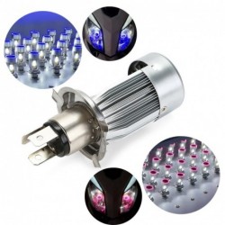 Motorcycle / car light bulb - LED - DRL - Angel Eye - blue / pink - H4 - BA20DDaytime Running Lights (DRL)