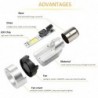 Motorcycle light bulb - Angel Eye LED - red / blue - H4 / BA20DH4