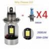 Motorcycle light bulb - Angel Eye LED - red / blue - H4 / BA20DH4
