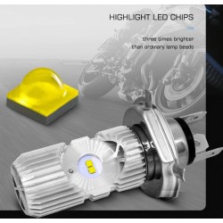 Motorcycle light bulb - LED CREE - H4 - BA20D - DC 9V~85V - 20W 1400LM - 6500KLights