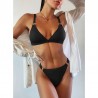 Sexy ribbed bikini set - push up - metal decorationsBeachwear