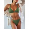 Sexy ribbed bikini set - push up - metal decorationsBeachwear