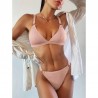 Sexy ribbed bikini set - push up - metal decorationsBeachwear