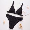 Sexy ribbed bikini set - push up - metal decorationsBeachwear