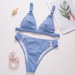 Sexy ribbed bikini set - push up - metal decorationsBeachwear