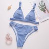Sexy ribbed bikini set - push up - metal decorationsBeachwear