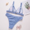 Sexy ribbed bikini set - push up - metal decorationsBeachwear
