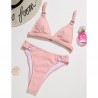 Sexy ribbed bikini set - push up - metal decorationsBeachwear
