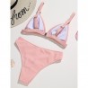 Sexy ribbed bikini set - push up - metal decorationsBeachwear