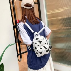 Mini canvas backpack - with zipper - cow milk printBackpacks