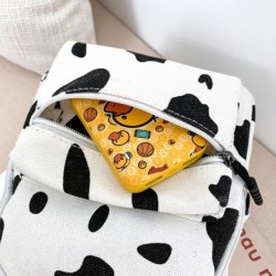 Mini canvas backpack - with zipper - cow milk printBackpacks
