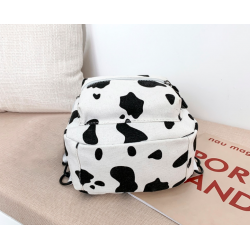 Mini canvas backpack - with zipper - cow milk printBackpacks