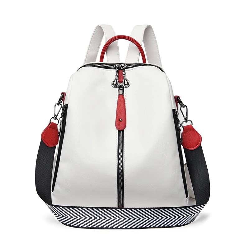 Multifunctional backpack - leather shoulder bag - with zippersBackpacks