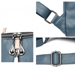 Multifunctional backpack - leather shoulder bag - with zippersBackpacks